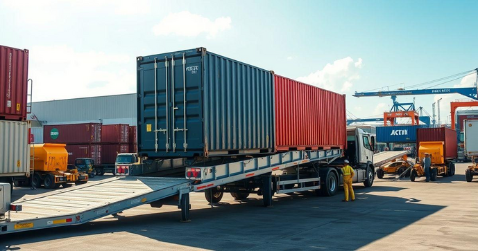 Como escolher a melhor rampa móvel para container e aumentar a eficiência logística
